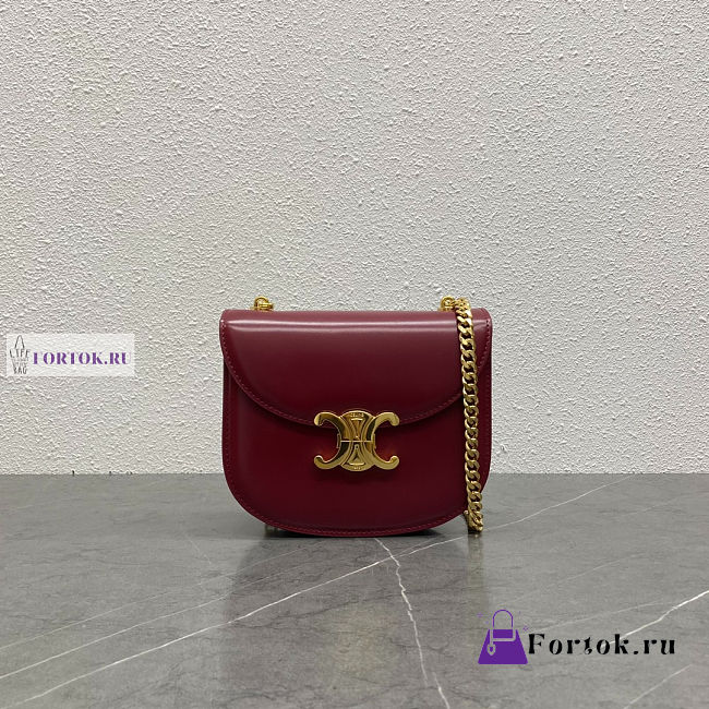 Celine Teen Besace Triomphe Red Bag 18.5x6x15.5cm - 1