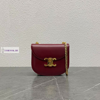 Celine Teen Besace Triomphe Red Bag 18.5x6x15.5cm