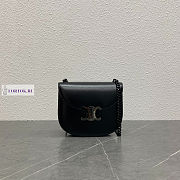 Celine Teen Besace Triomphe Black Bag Black Clasp 18.5x6x15.5cm - 1