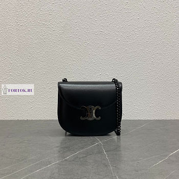 Celine Teen Besace Triomphe Black Bag Black Clasp 18.5x6x15.5cm