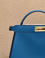 Fendi Peekaboo ISeeU Medium Blue Leather Bag 33x12x25cm - 3