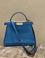 Fendi Peekaboo ISeeU Medium Blue Leather Bag 33x12x25cm - 2