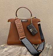 Fendi Peekaboo ISeeU Medium Brown Leather Bag 33x12x25cm - 1