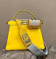 Fendi Peekaboo ISeeU Medium Yellow Leather Bag 33x12x25cm - 1