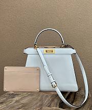 Fendi Peekaboo ISeeU Medium Wite Leather Bag 33x12x25cm - 6