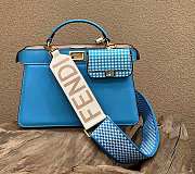 Fendi Peekaboo ISeeU Medium East-West Blue Tote Bag 33x25x12 - 1