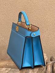 Fendi Peekaboo ISeeU Medium East-West Blue Tote Bag 33x25x12 - 2