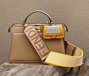 Fendi Peekaboo ISeeU Medium East-West Beige Tote Bag 33x25x12 - 1