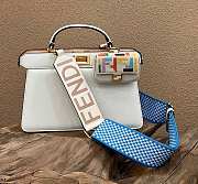 Fendi Peekaboo ISeeU Medium East-West White Tote Bag 33x25x12 - 1