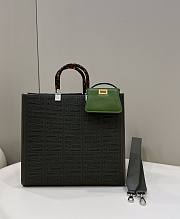 Fendi Sunshine Medium Dark Green Tote Bag 36x13.5x33cm - 1