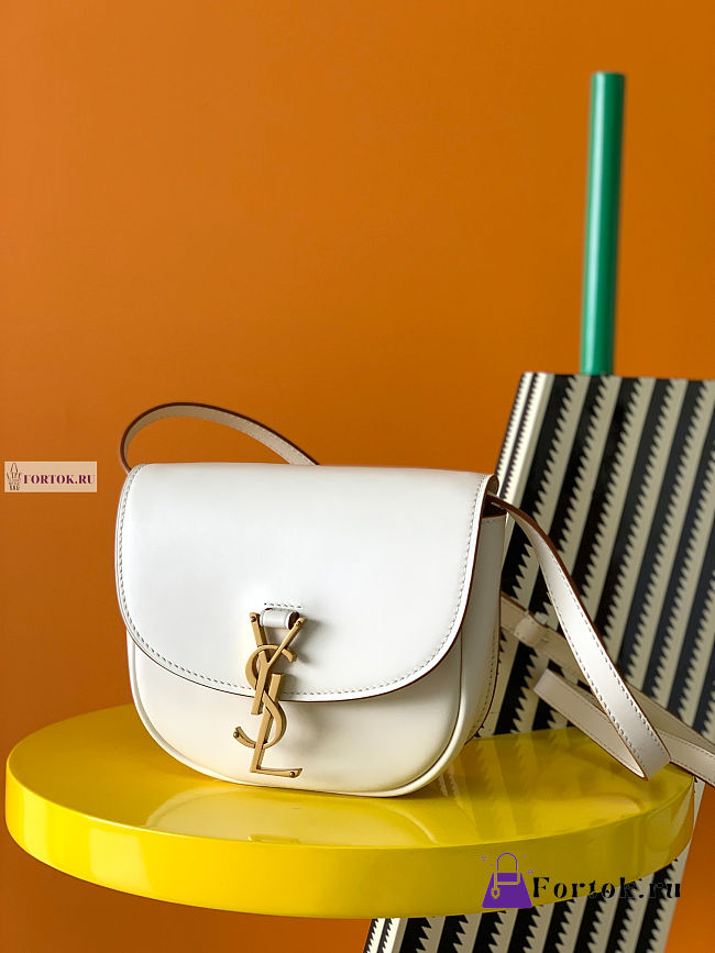 YSL Kaia Small White Leather Bag 18x15.5x5.5cm - 1