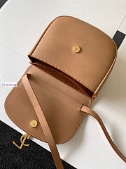 YSL Kaia Small Beige Leather Bag 18x15.5x5.5cm - 5