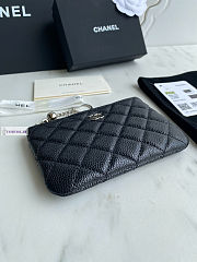 Chanel Card Holder Zipper Calfskin A50168 Black Silver 14x10cm - 5