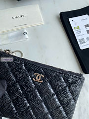 Chanel Card Holder Zipper Calfskin A50168 Black Silver 14x10cm - 4