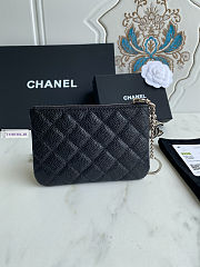 Chanel Card Holder Zipper Calfskin A50168 Black Silver 14x10cm - 3