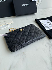Chanel Card Holder Zipper Calfskin A50168 Black Gold 14x10cm - 5