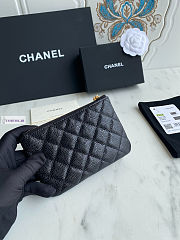 Chanel Card Holder Zipper Calfskin A50168 Black Gold 14x10cm - 4
