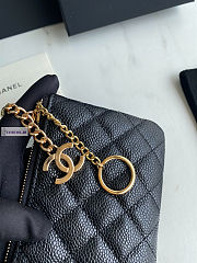 Chanel Card Holder Zipper Calfskin A50168 Black Gold 14x10cm - 2