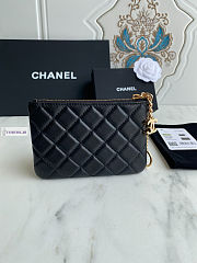 Chanel Card Holder Zipper A50168 Black Gold 14x10cm - 5