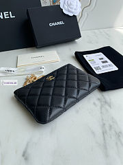 Chanel Card Holder Zipper A50168 Black Gold 14x10cm - 3