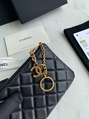 Chanel Card Holder Zipper A50168 Black Gold 14x10cm - 2