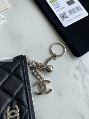 Chanel Card Holder Zipper A50168 Black Silver 14x10cm - 3