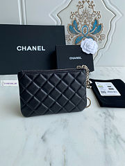 Chanel Card Holder Zipper A50168 Black Silver 14x10cm - 5