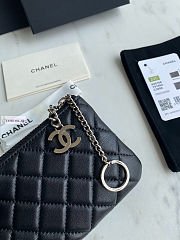 Chanel Card Holder Zipper A50168 Black Silver 14x10cm - 6