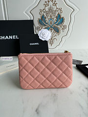 Chanel Card Holder Zipper Calfskin A50168 Pink 14x10cm - 3
