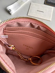 Chanel Card Holder Zipper Calfskin A50168 Pink 14x10cm - 2