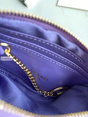 Chanel Card Holder Zipper Calfskin A50168 Purple 14x10cm - 5