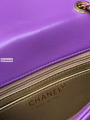 Chanel AS1786 Flap Bag Lambskin Purple 17cm - 5
