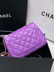 Chanel AS1786 Flap Bag Lambskin Purple 17cm - 6