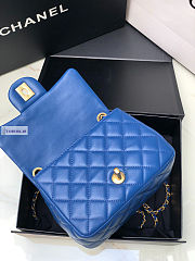 Chanel AS1786 Flap Bag Lambskin Blue 17cm - 3