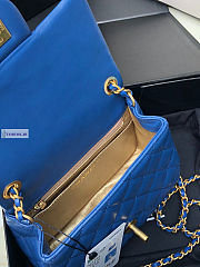 Chanel AS1786 Flap Bag Lambskin Blue 17cm - 4