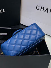 Chanel AS1786 Flap Bag Lambskin Blue 17cm - 5