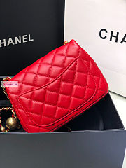 Chanel AS1786 Flap Bag Lambskin Red 17cm - 4