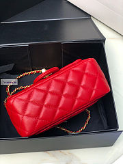 Chanel AS1786 Flap Bag Lambskin Red 17cm - 3