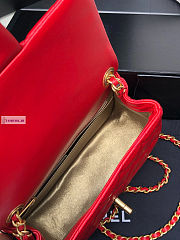 Chanel AS1786 Flap Bag Lambskin Red 17cm - 2
