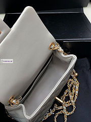 Chanel AS1786 Flap Bag Lambskin Grey 17cm - 4