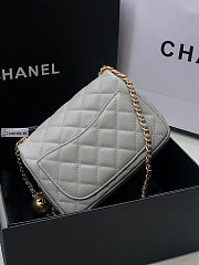 Chanel AS1786 Flap Bag Lambskin Grey 17cm - 5