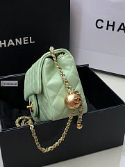 Chanel AS1786 Flap Bag Lambskin Green 17cm - 4