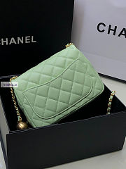 Chanel AS1786 Flap Bag Lambskin Green 17cm - 6