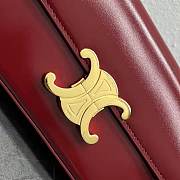 Celine Chain Shoulder Bag In Leather Dark Red 197992 20.5x10.5x4cm - 6