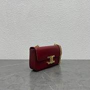 Celine Chain Shoulder Bag In Leather Dark Red 197992 20.5x10.5x4cm - 3
