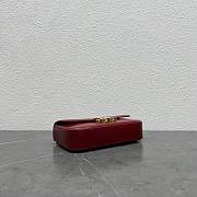 Celine Chain Shoulder Bag In Leather Dark Red 197992 20.5x10.5x4cm - 4