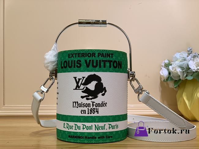 Louis Vuitton Paint Can Green Bag 13.5x17x7cm - 1