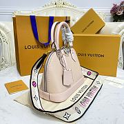 Louis Vuitton Alma BB Ebene Canvas Bag Pink Strap 23.5x17.5x11.5cm - 2