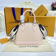 Louis Vuitton Alma BB Ebene Canvas Bag Pink Strap 23.5x17.5x11.5cm - 3
