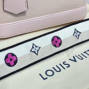 Louis Vuitton Alma BB Ebene Canvas Bag Pink Strap 23.5x17.5x11.5cm - 5